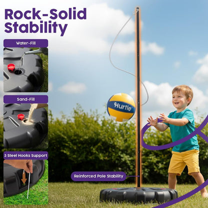 Tetherball Game with Ball and Rope